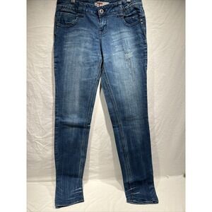 T‎ Five Jeans Size 9 Skinny Straight Flap Pockets Medium Denim Wash Womans